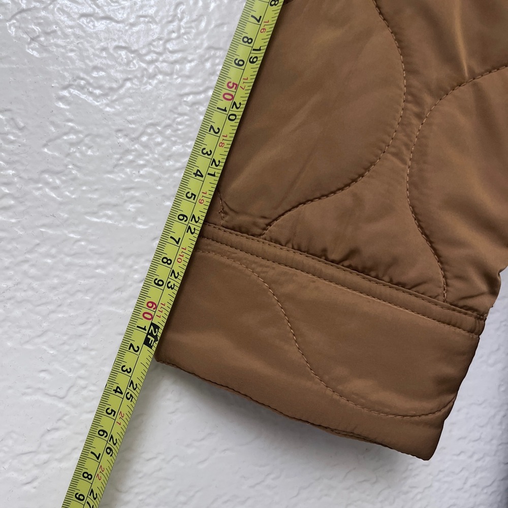 Rare Sundance Hampshire Plaid Long Shacket Jacket Quilted Tan Sleeves Size S - Picture 7 of 16